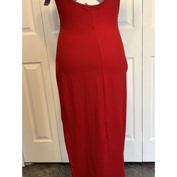 Heart & Hips Red Spaghetti Strap Bodycon Spandex Dress Large Low Back Side Slit - Picture 4 of 10